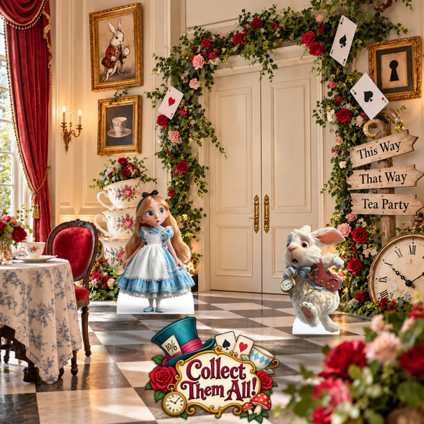 Lifestyle 3 White Rabbit Pocket Watch Wonderland Party Large Cardboard Cutout