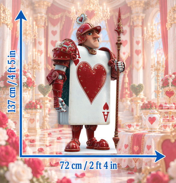 Measurements Playing Card Soldier Ace of Hearts Wonderland Party Large Cardboard Cutout 
