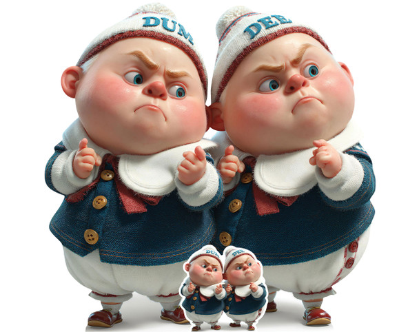 Tweedledee and Tweedledum cardboard cutout