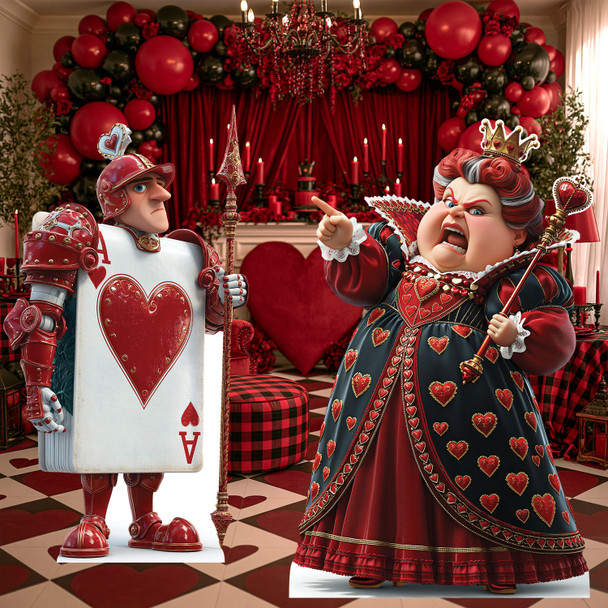 Queen of Hearts and Soldier Cardboard Cutouts lifestyle image