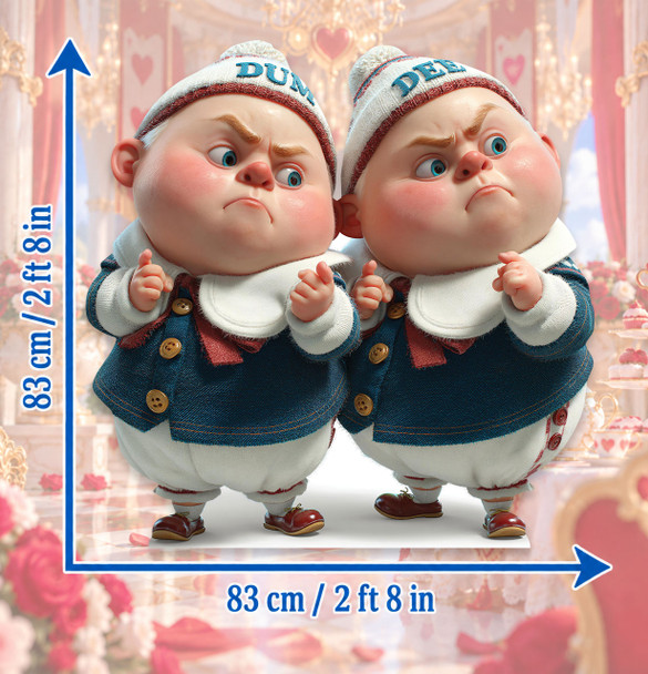 Tweedledum and Tweedledee standee size guide