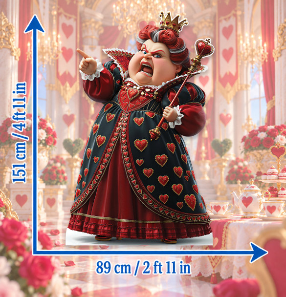 Queen of Hearts standee size guide