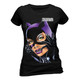 Catwoman Face Ladies Official DC Comics Fitted Black T-Shirt