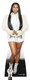 Nicki Minaj weiße Pelzjacke, lebensgroßer Pappausschnitt