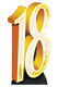 Number 18 Gold Cardboard Cutout / Standee / Standup