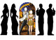 Secret Agent Bond Theme Gold Cardboard Cutout Party Pack of 3