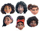 Encanto Variety 2D-kaartfeestmaskers, pakket van 6 officiële Disney