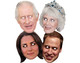 King Charles III Coronation 2D Card Party Masks Royal Variety 4 Pack
