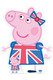 Peppa Pig Union Jack kartonnen uitsnede/standee/standup