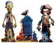 The Spooky Cartoon Halloween Collection de découpes en carton grandeur nature, ensemble de 3