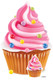 Roze cupcake swirl kartonnen uitsnede/standee/standup