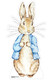 Osterhase-Kaninchen in blauer Jacke aus Pappe / Standee