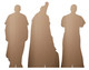 Rear of Pope Nativity Table Top Cardboard Cutouts Pack of 3 Shelf Toppers