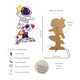 Features of Astronaut and Rocket Cartoon Style Cardboard Cutout