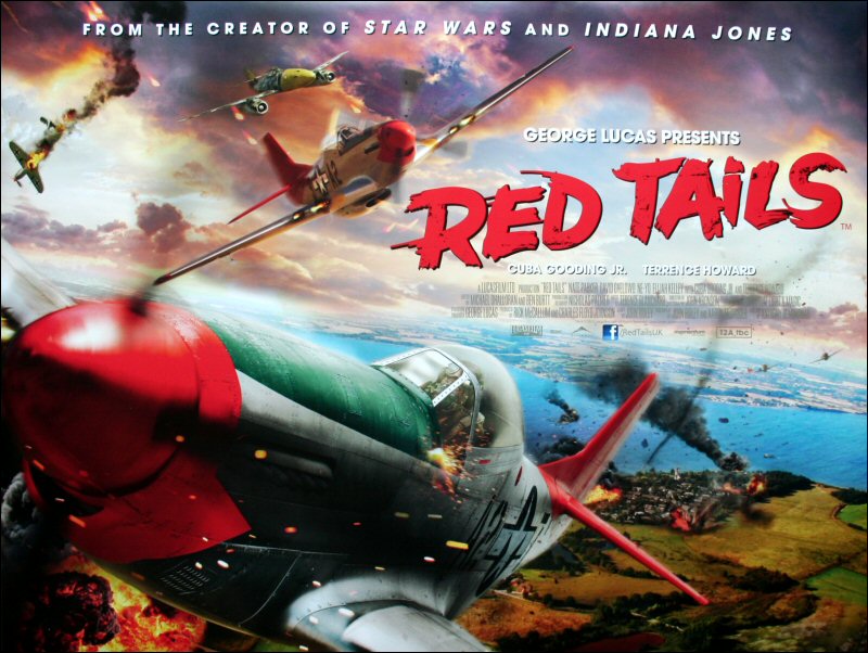⭐️RED TAIL  ハリウッド映画　ヴィンテージポスター⭐️ RED TAILS Poster Double Sided (Quad) (SS4615-165) buy original
