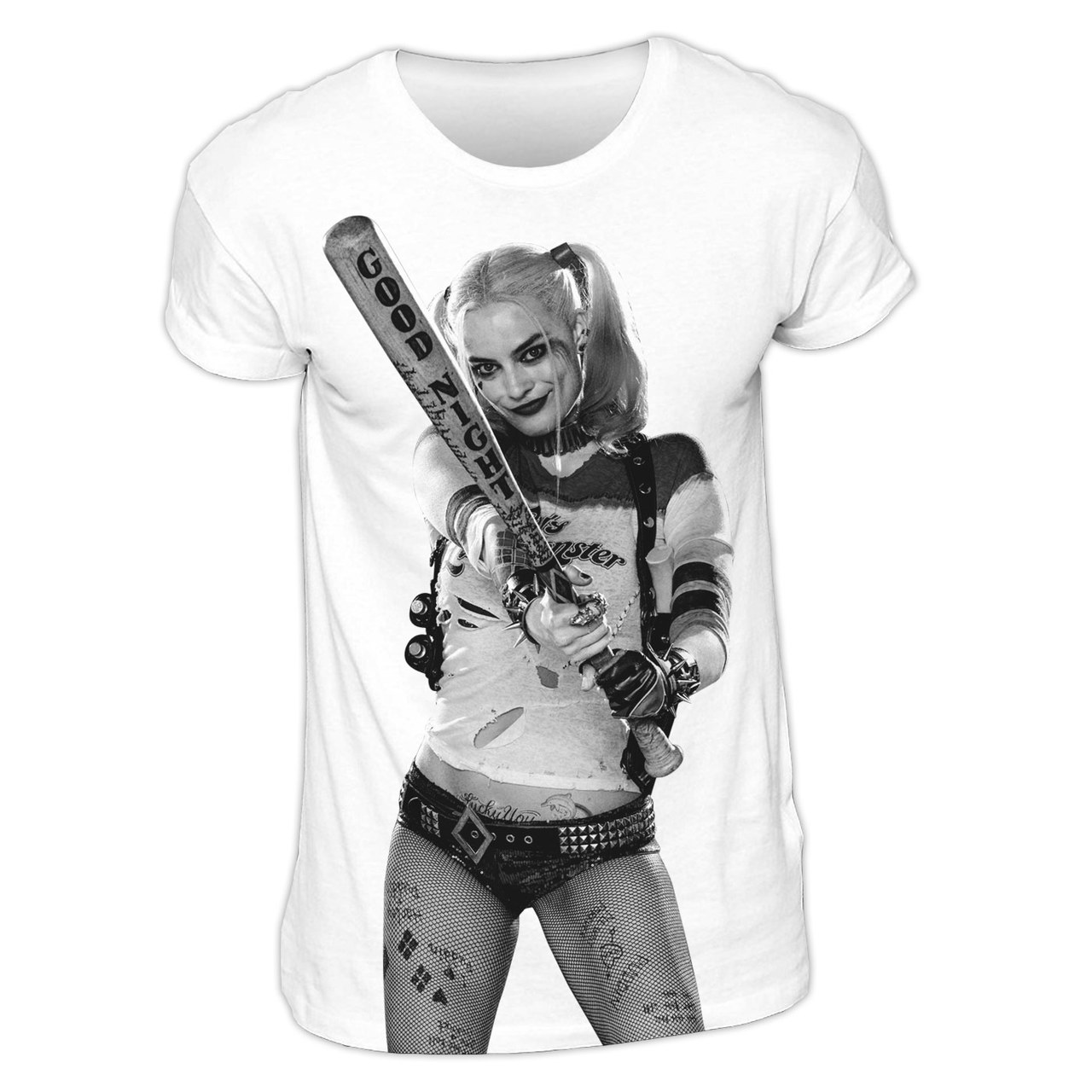 OFFICIAL LICENSED GRAFFITI SUBLIMATED T SHIRT HARLEY DC COMICS SUICIDE SQUAD
