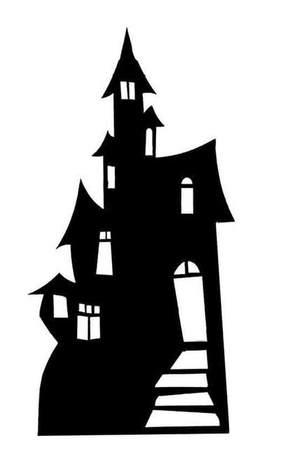 (SS5300) Large Cardboard Cutout of Small Haunted House (Silhouette ...