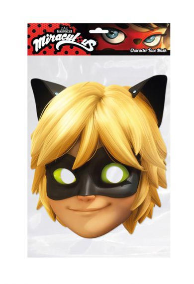 Chat Noir de Miraculous Single 2D Card Party Face Mask