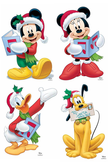 mickey mouse and friends christmas official disney cardboard cutout set