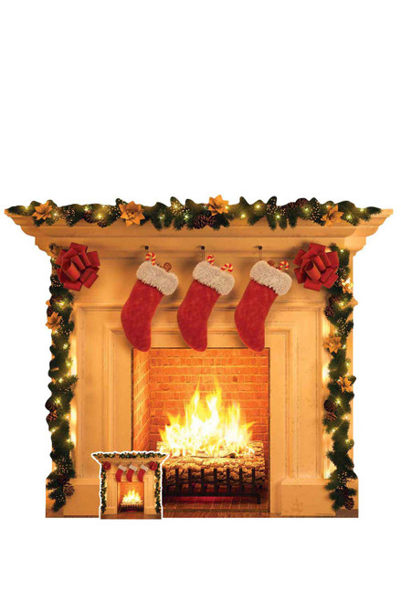 クリスマス暖炉段ボール切り抜き / スタンドアップ / スタンディ