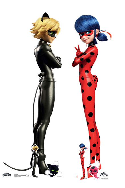 Ladybug and Cat Noir from Miraculous Official Cardboard Cutouts