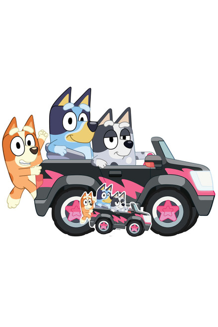 ブルーイ、ビンゴ、マフィン ドライビング ダンボール カットアウト