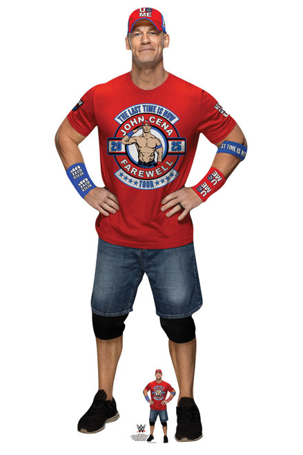 ジョンシナレッドTシャツライフサイズ段ボールカットアウト公式WWE