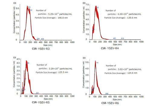Example of particle size distribution measurement of yeast-derived EVs using NanoSight