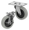 Casterdepot Top Plate Casters - Thermo-Rubber Wheel - Capacities Up To 110 Lbs.