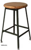 Industrial Shop Stools - Wood Seat
