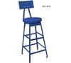 Industrial Shop Stools With Steel Seat And Steel Backrest