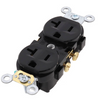 Black Heavy Duty Commercial Duplex Receptacle Indented