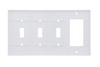 White 4-Gang Combo Wall Plate with 3 Toggle & 1 Decora