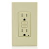 Ivory 15A Self-Test Tamper-Resistant GFCI Outlet w/ Wall Plate