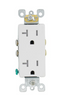 White 20A Decora Tamper-Resistant Duplex Outlet