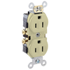 Ivory 15A Commercial Grade Self-Grounding Duplex Outlet