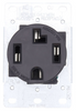 Black 30A Flush Mount Receptacle