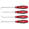 Milwaukee Tool 4-PC All-Metal Core Comfort Grip Hook & Pick Set, Chrome Plated