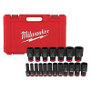Milwaukee Tool 19PC SHOCKWAVE Impact Duty 1/2" Drive SAE Deep 6 Point Socket Set
