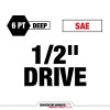 Milwaukee Tool 19PC SHOCKWAVE Impact Duty 1/2" Drive SAE Deep 6 Point Socket Set