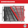 Milwaukee Tool 15pc Flex Head Ratcheting Combination Wrench - 144 ratcheting positions Metric