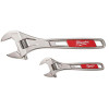 Milwaukee Tool 2-PC ADJUSTABLE CHROME PLATE WRENCH SET 6" 10 IN.