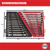 Milwaukee Tool 15pc Ratcheting Combination Wrench Set - SAE