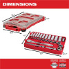 Milwaukee Tool 3/8" Drive 28pc Ratchet & Socket Set with PACKOUT Low-Profile Compact Organizer - SAE