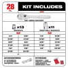 Milwaukee Tool 3/8" Drive 28pc Ratchet & Socket Set with PACKOUT Low-Profile Compact Organizer - SAE