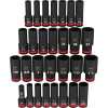 Milwaukee Tool 29PC SHOCKWAVE Impact Duty 1/2" Drive SAE & Metric Deep 6 Point Socket Set