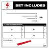 Milwaukee Tool 4pc 1/4" Drive Wobble Extension Set