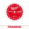 Milwaukee Tool 48-40-0720 7-1/4 Inch 24T Framing Circular Saw Blade - 1 Blade