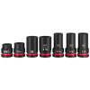 Milwaukee Tool SHOCKWAVE Impact Duty 1" Drive 7PC MM & SAE Wheel Service Socket PACKOUT Set