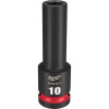 Milwaukee Tool SHOCKWAVE Impact Duty 1/2"Drive 10MM Deep 6 Point Socket